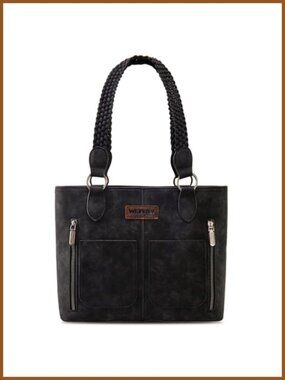 Western Tote Bag Distressed Style Multi Pocket Shoulder Hobo Handbag